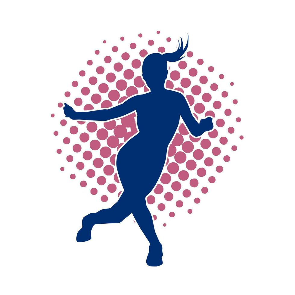 Silhouette von ein schlank weiblich im tanzen Pose. Silhouette von ein Frau Tanzen. vektor