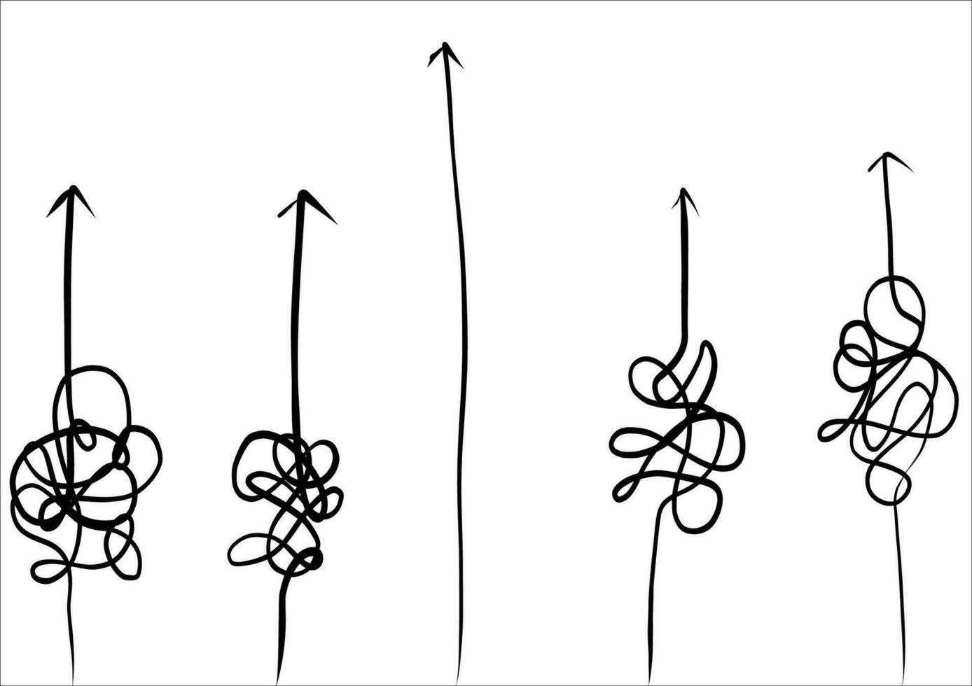 abstrakt och lätt enkel linje från Start till slutet vektor illustration set.kontinuerlig ett linje teckning.