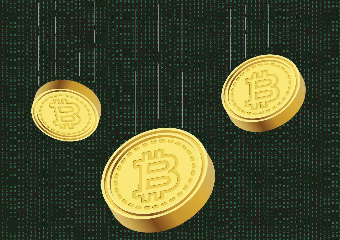 Bitcoin und schwarz Hintergrund.blockchain Technologien, Finanzen Digital Geld Markt, Foto modern Technologie und Digital Kryptowährung Konzept. vektor