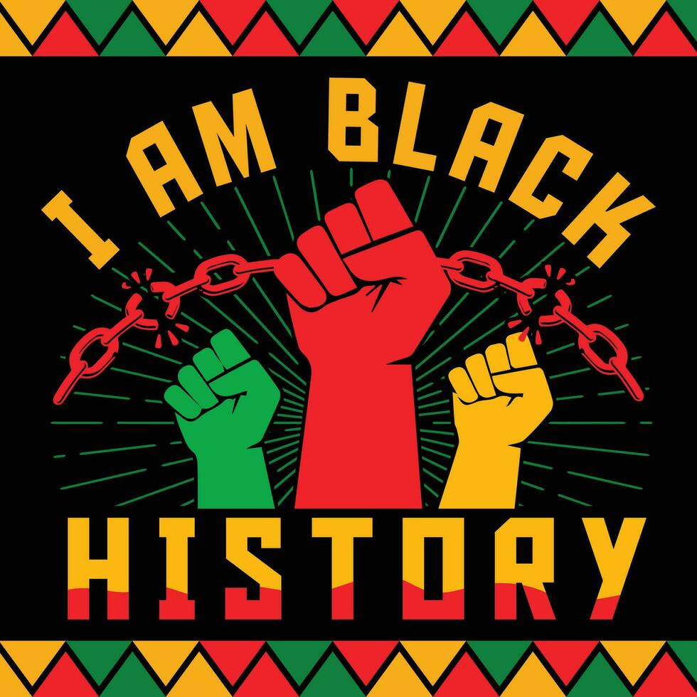 ich bin schwarz Geschichte, schwarz Geschichte Tag vektor