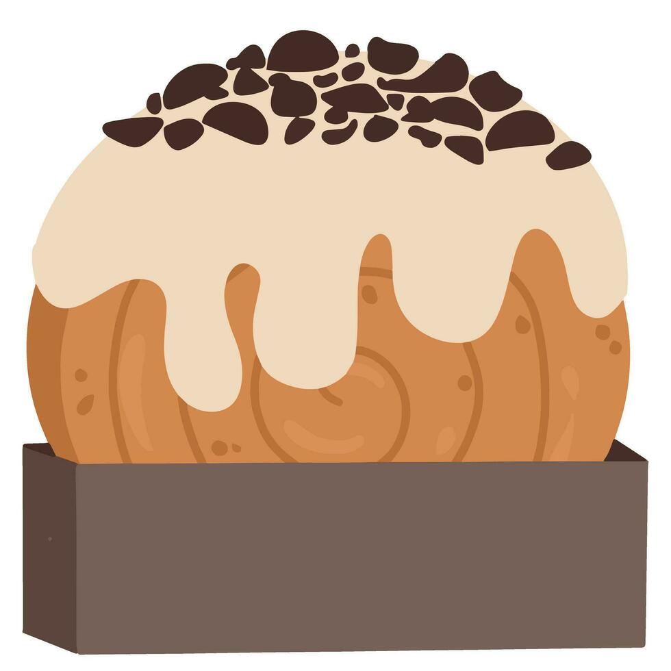 Weiß Schokolade Cromboloni viral Croissant mischen Bomboloni Krapfen Vektor Illustration