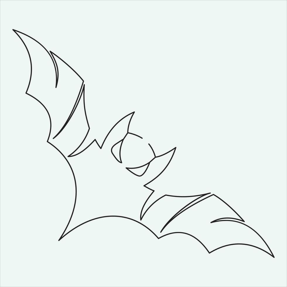 kontinuerlig linje teckning vektor illustration fladdermus konst