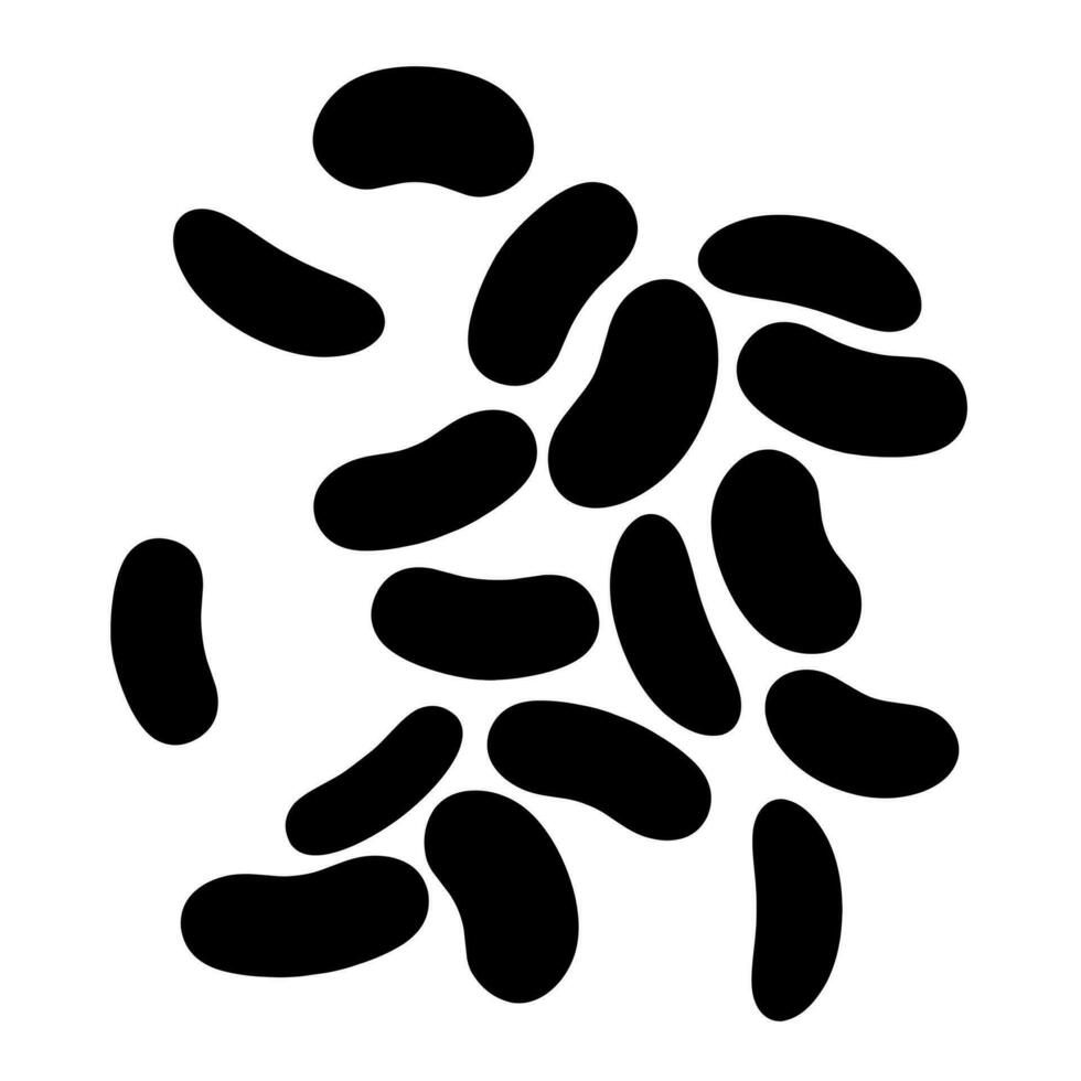 Silhouette von rot Bohnen. einfach schwarz Linie Symbol auf Weiß Hintergrund. geeignet zum hoch Protein Essen Logos. Vektor Illustration