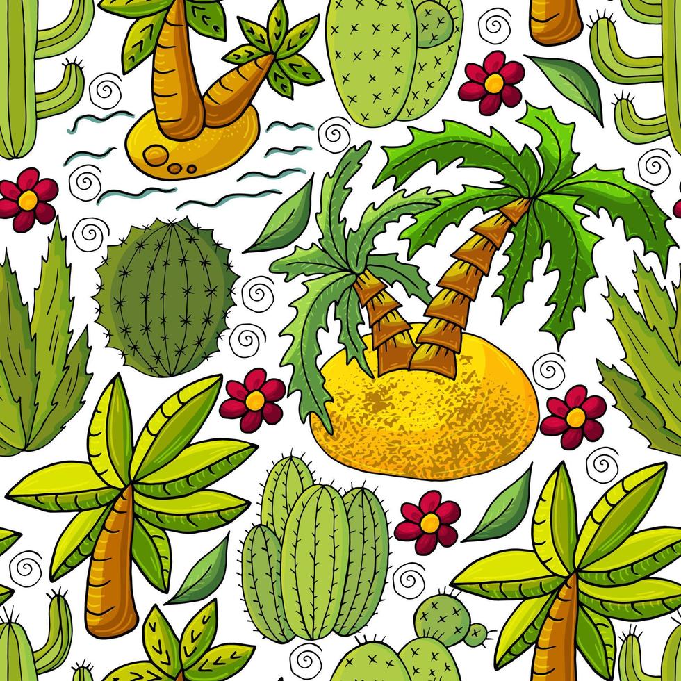 süße Vektor-Illustration. Kakteen, Aloe, Sukkulenten. dekorative Naturelemente vektor