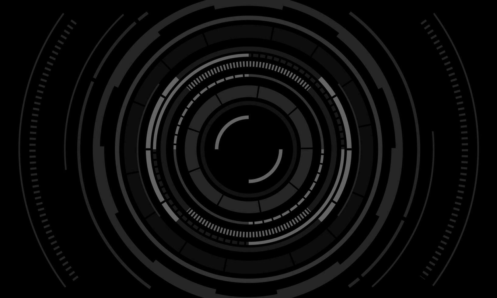hud Sci-Fi Kreis Schnittstelle Bildschirm Aussicht Weiß geometrisch Design virtuell Wirklichkeit futuristisch Technologie kreativ Anzeige auf schwarz Vektor