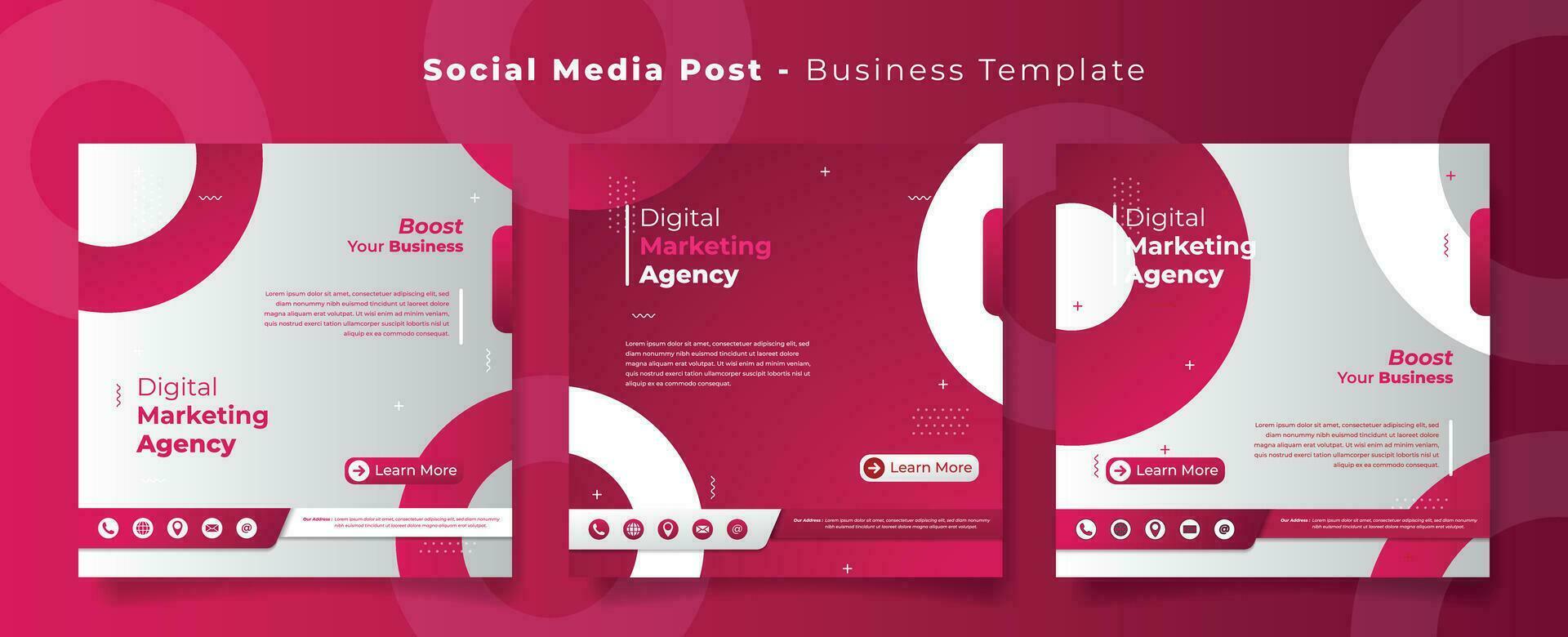 social media posta mall med i rosa lutning Färg bakgrund för digital marknadsföring design vektor