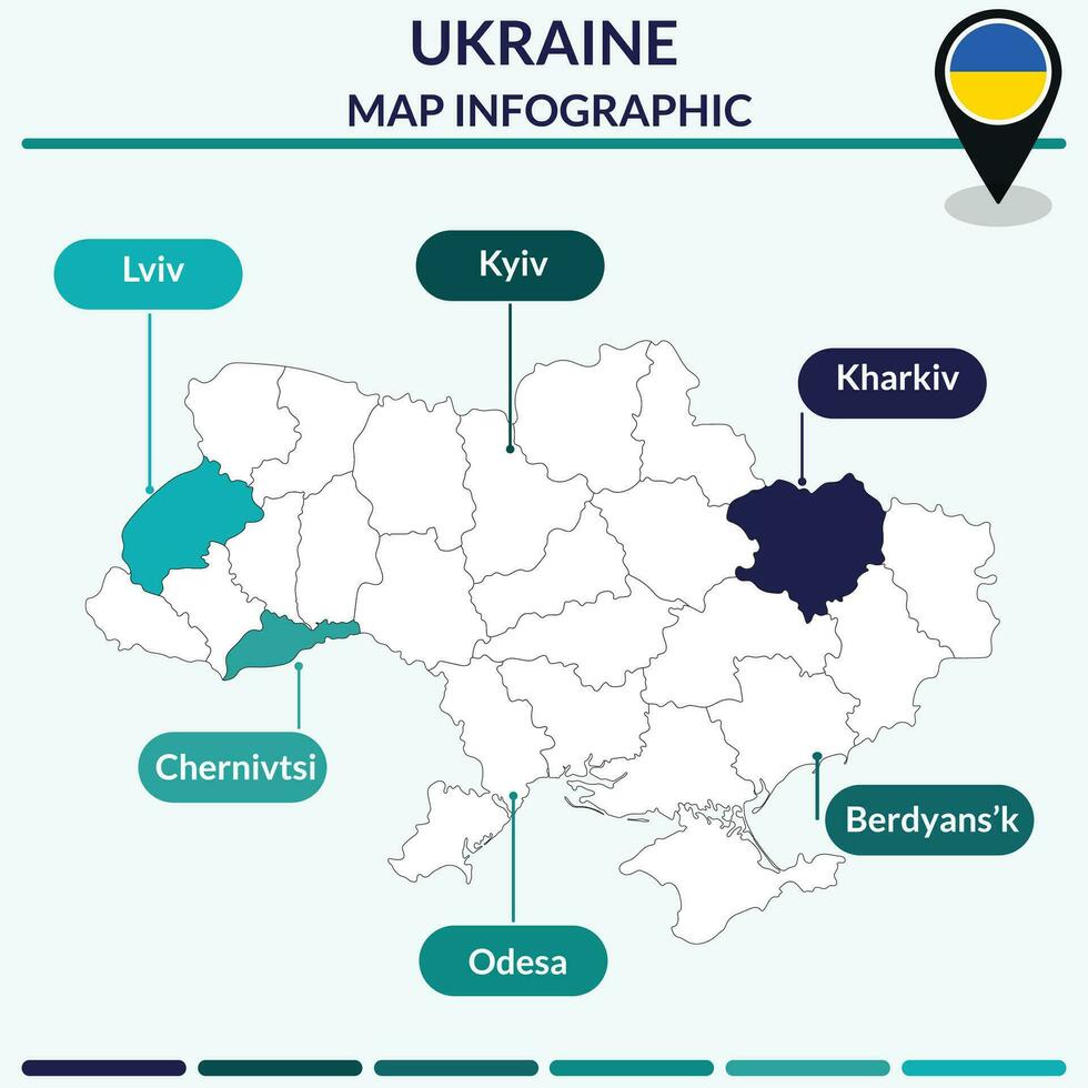 infographic av ukraina Karta. Karta infographic vektor