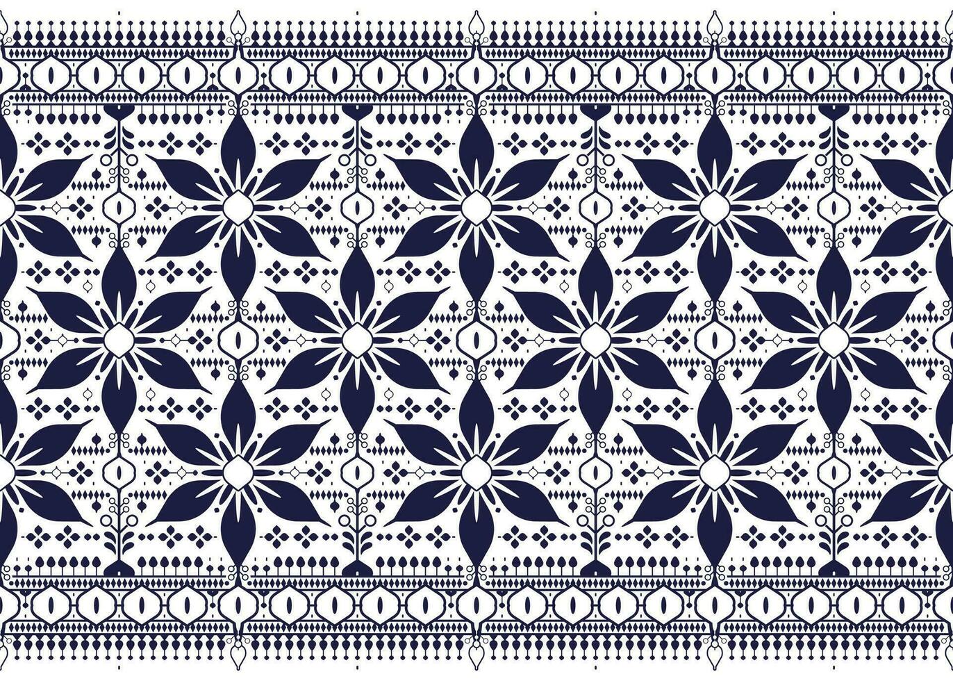geometrisk och blomma linje etnisk tyg sömlös mönster för trasa matta tapet bakgrund omslag etc. vektor