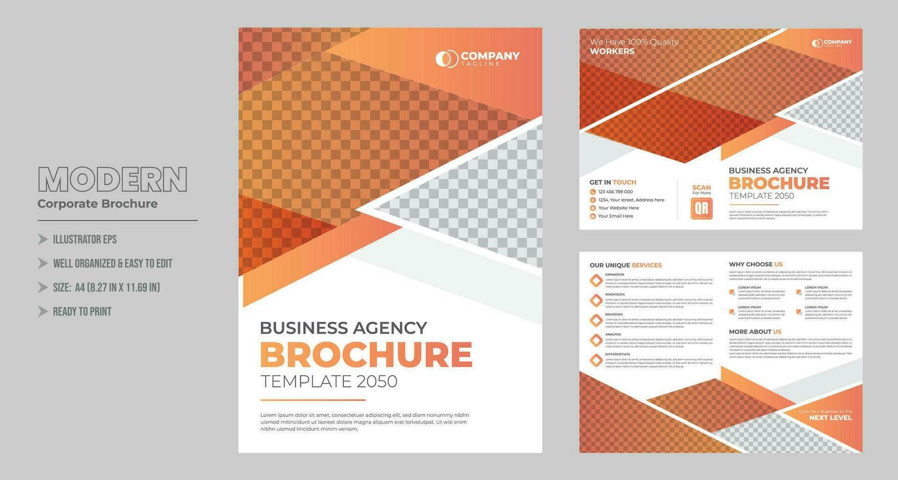 modern företags- a4 bifold broschyr mall design vektor