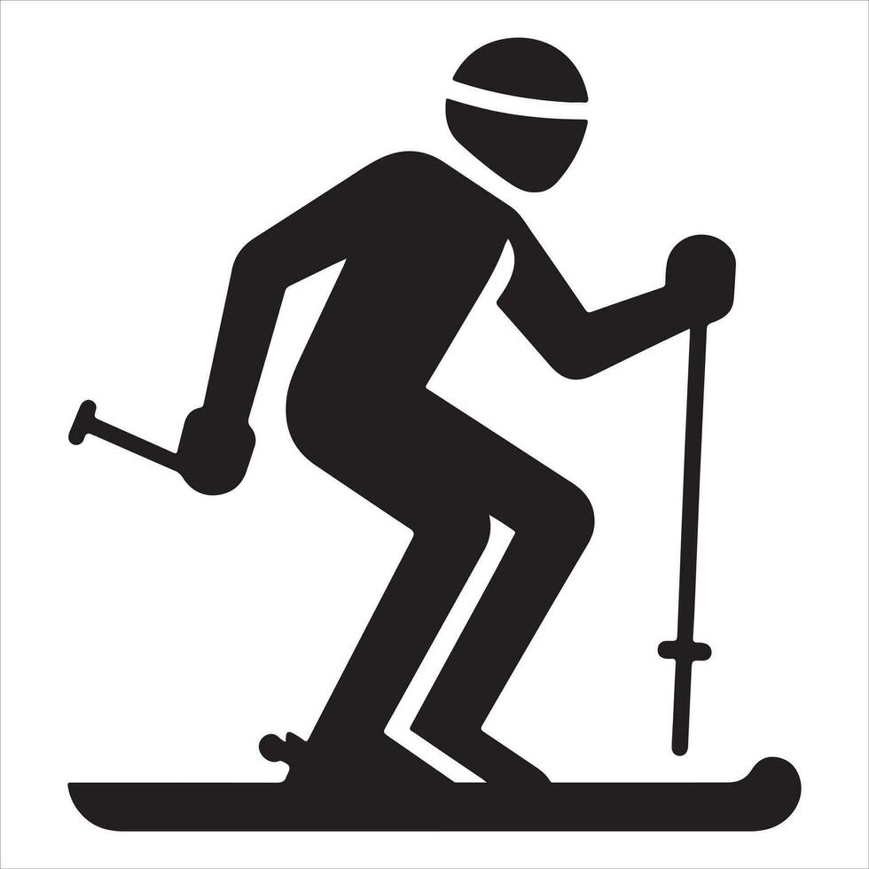 ein Skifahrer Vektor Silhouette schwarz Farbe