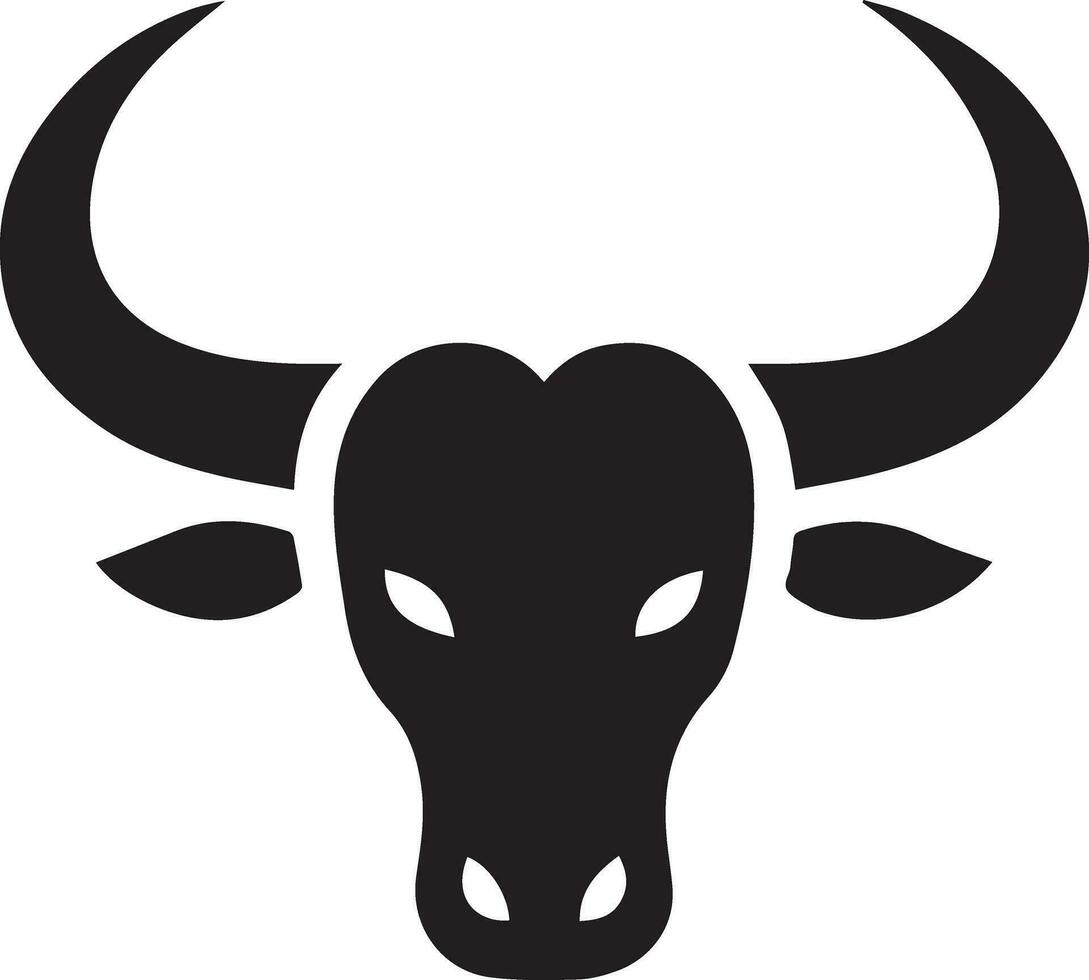 Stier Horn Vektor Silhouette schwarz Farbe, ein Stier Horn Symbol Vektor