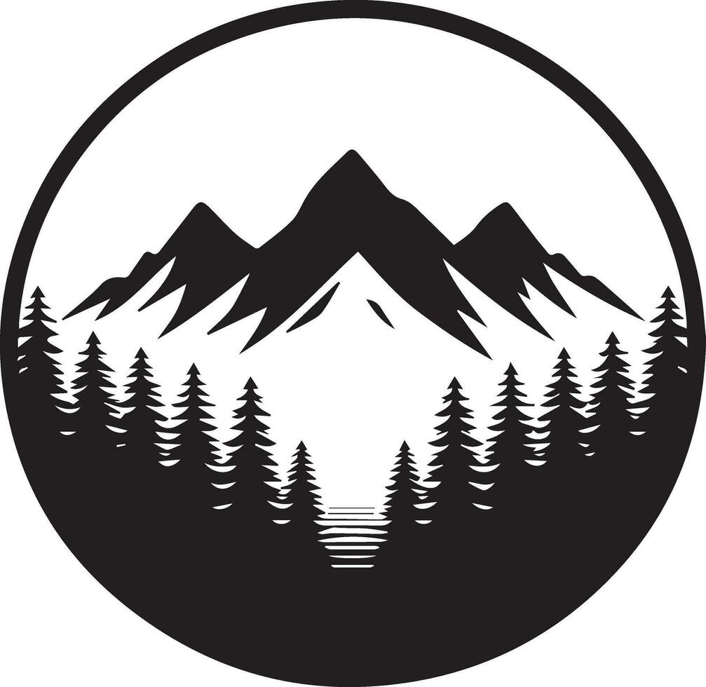 Berg Logo Vektor Kunst Illustration, ein schwarz Farbe Berg Logo