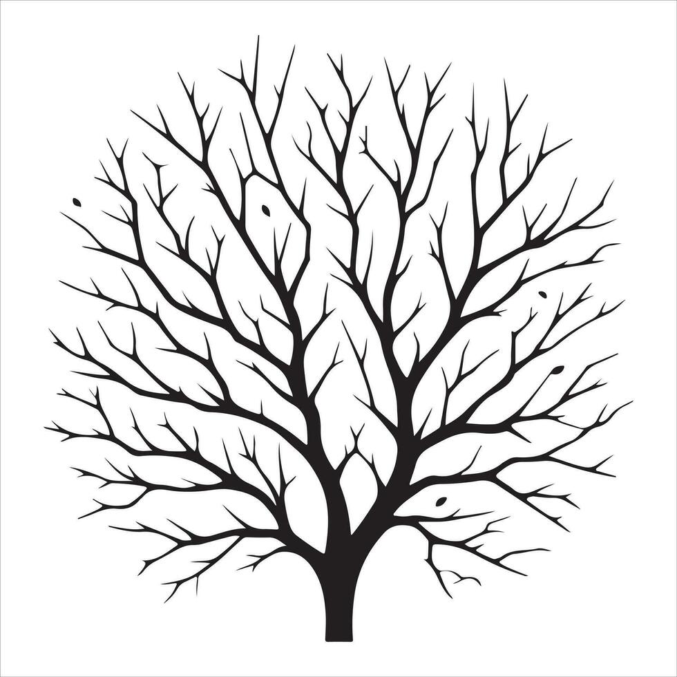 minimal Herbst nackt Baum Vektor Silhouette