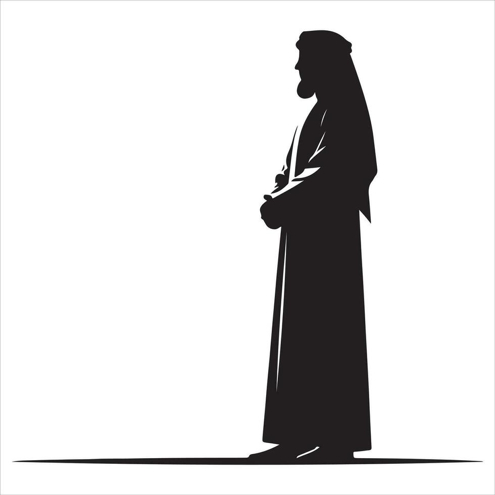 arabisch Muslim Mann Vektor Silhouette, ein Muslim Mann Pose Vektor