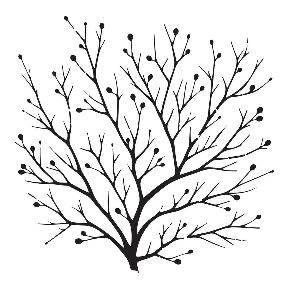 minimal Herbst nackt Baum Vektor Silhouette