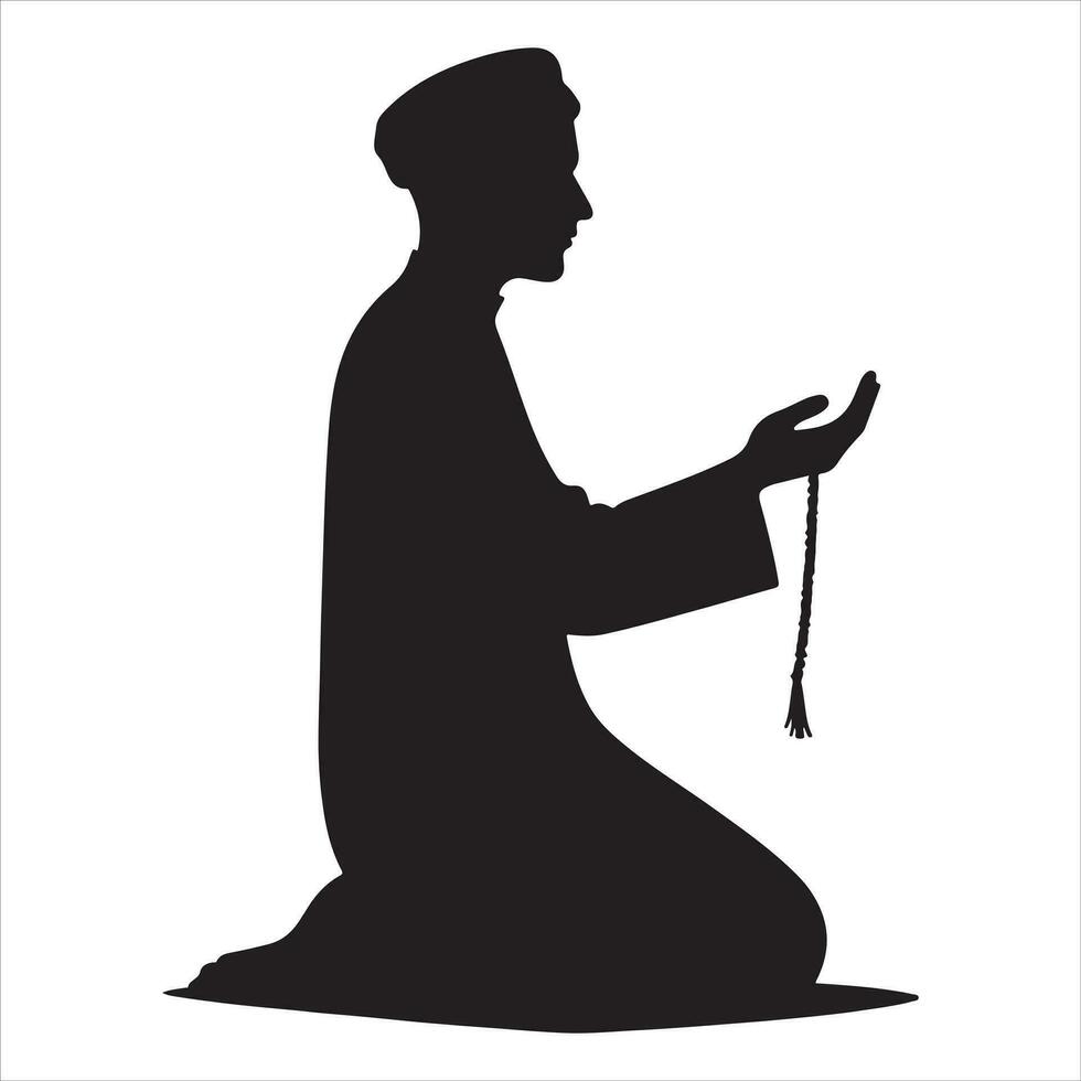 arabisch Muslim Mann Vektor Silhouette, ein Muslim Mann Pose Vektor