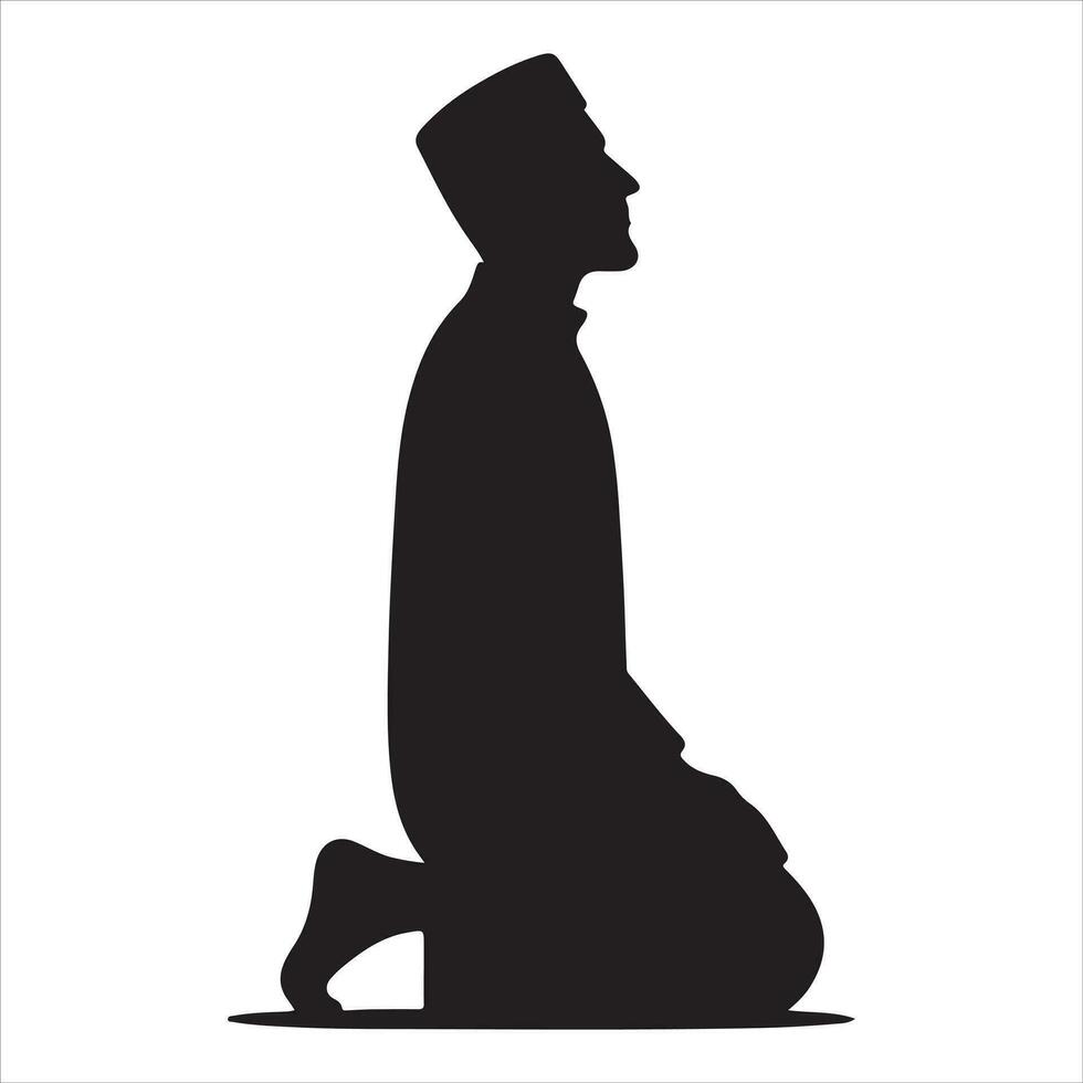arabisch Muslim Mann Vektor Silhouette, ein Muslim Mann Pose Vektor