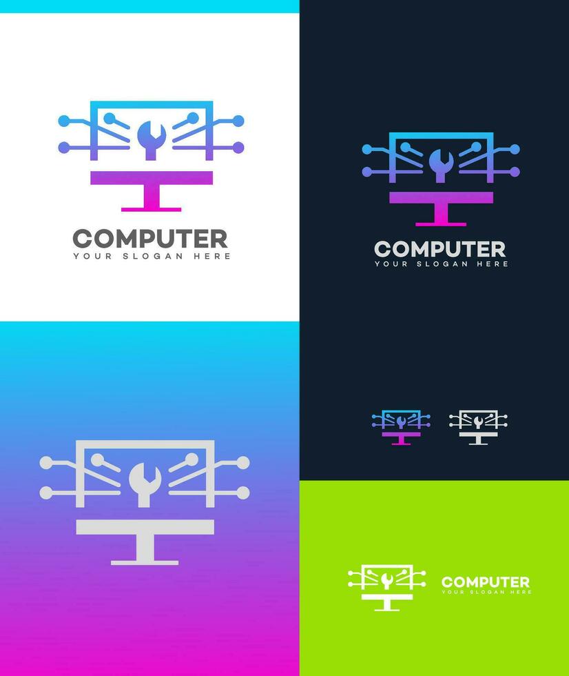 dator hårdvara logotyp vektor mall