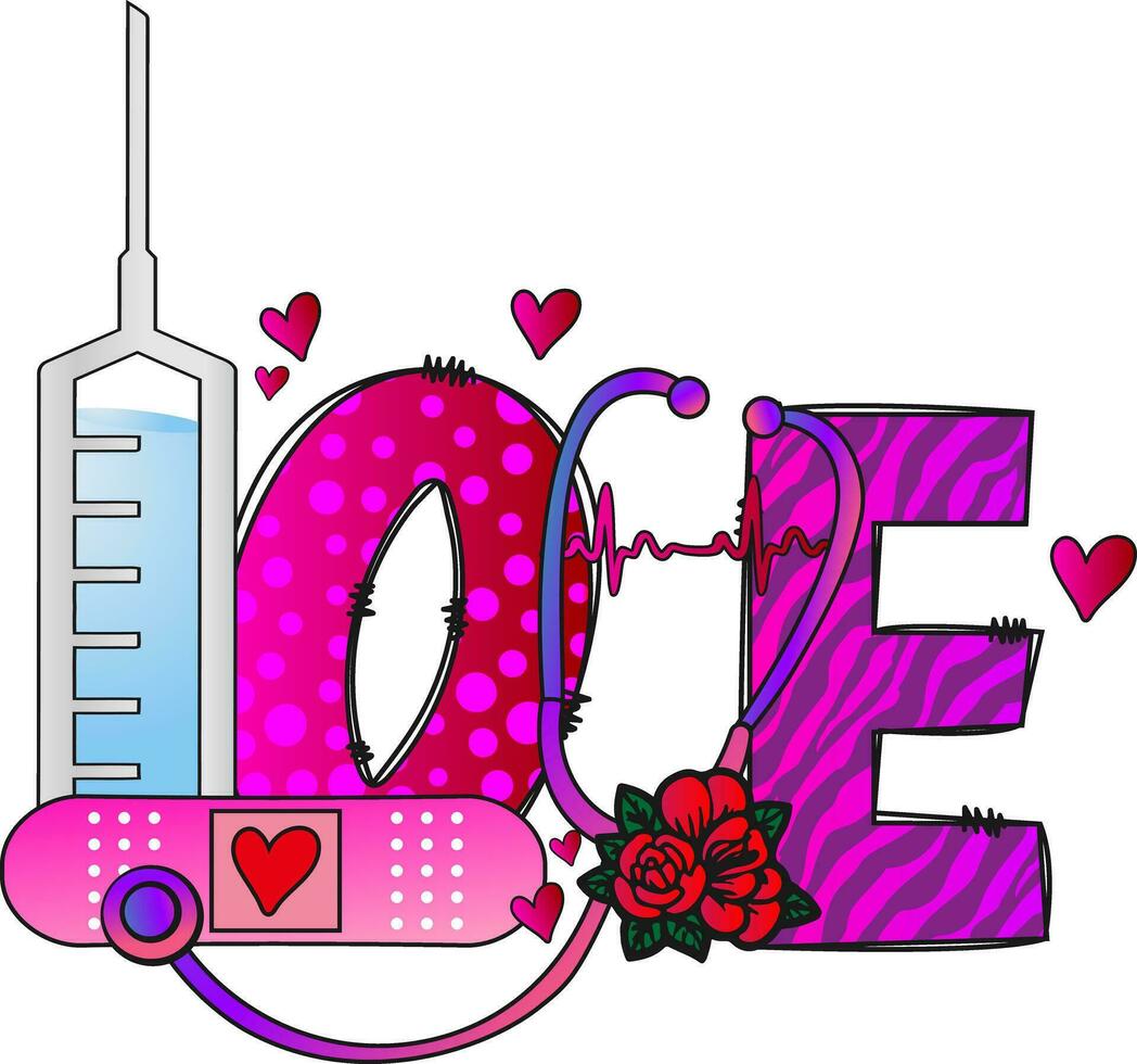 valentines dag sjuksköterska kärlek vektor