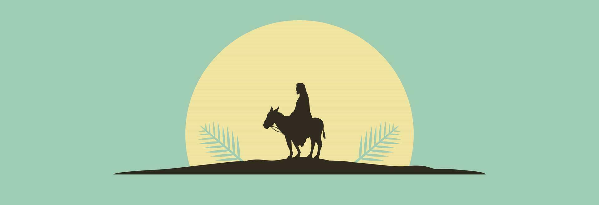 Jesus Christus ist Sitzung auf ein Esel. vektor