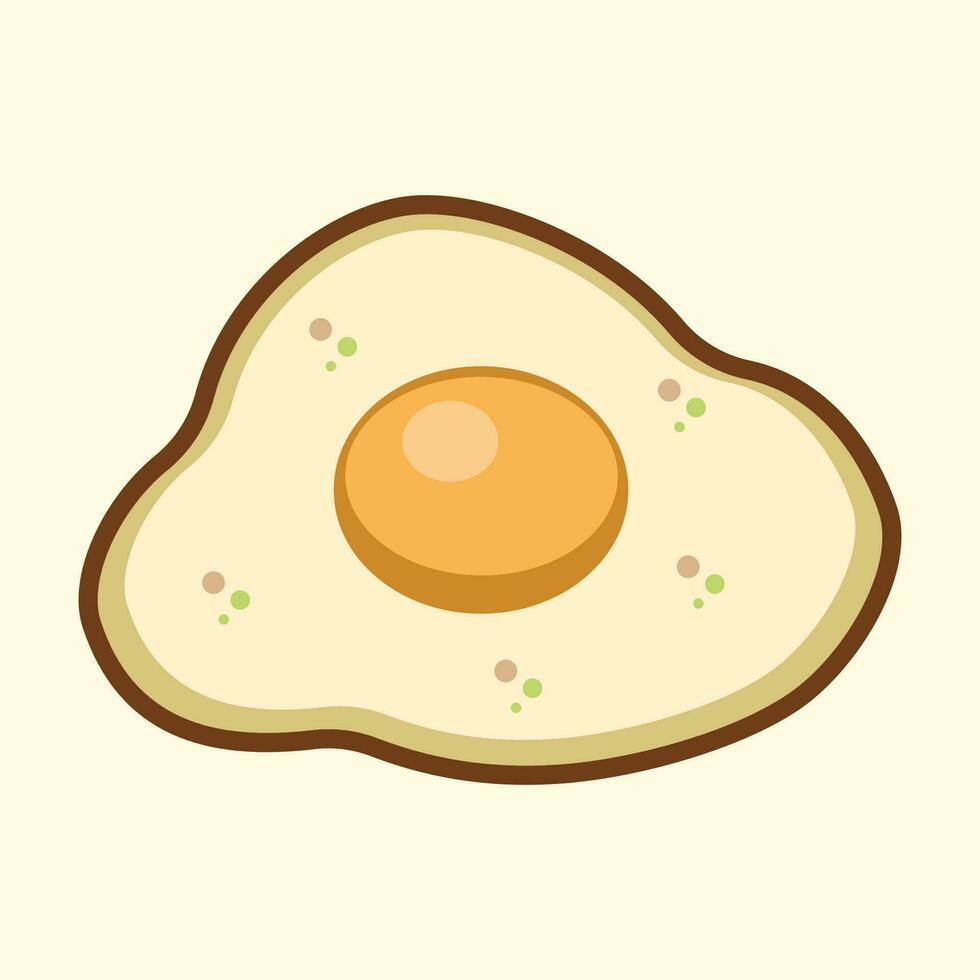 solig sida upp ägg vektor illustration, omelett klämma konst