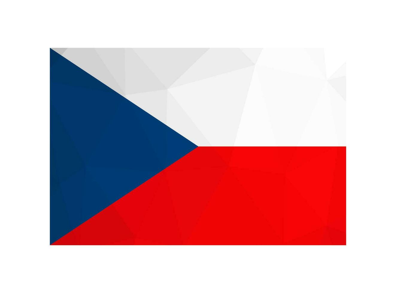 Vektor Illustration mit Tschechisch National Flagge mit vereinfacht gestalten von Tschechisch Republik Karte. Volumen Schatten auf das Karte