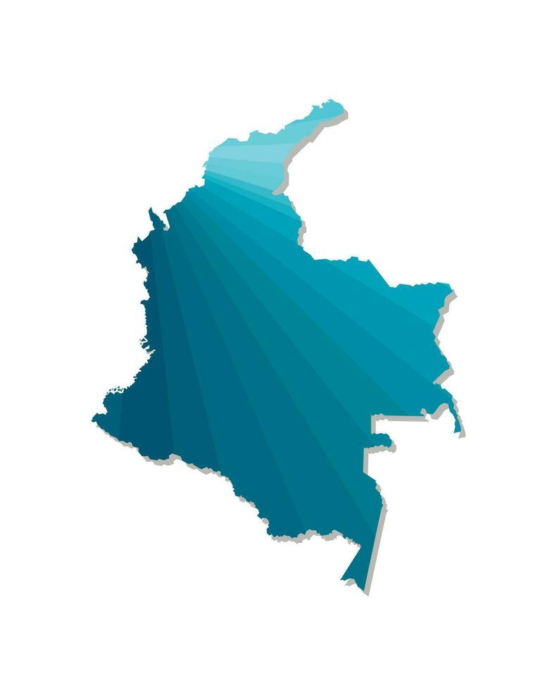 vektor isolerat illustration ikon med förenklad blå silhuett av colombia Karta. polygonal geometrisk stil. vit bakgrund.