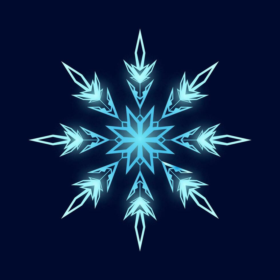 Blau Kristall Eis Schneeflocke Logo Vektor