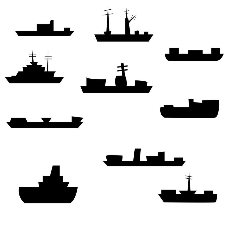 fartyg uppsättning ikon. vatten transport vektor