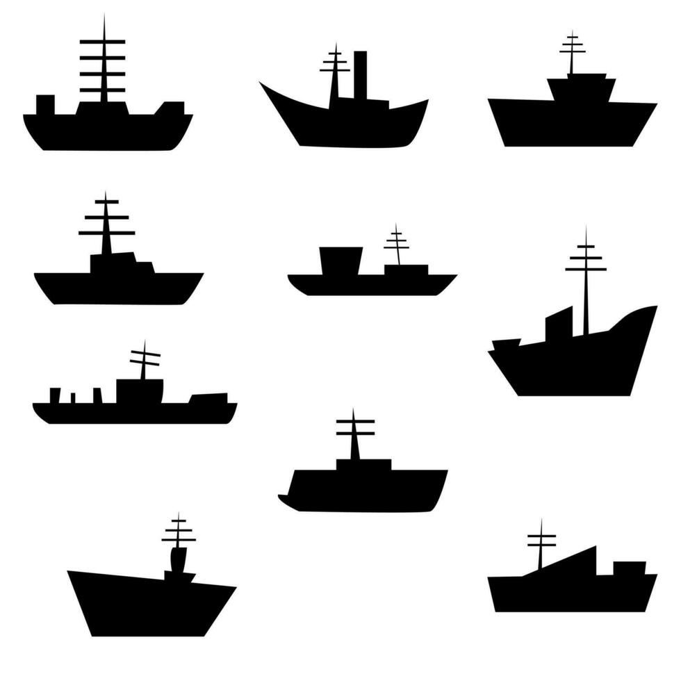 fartyg uppsättning ikon. vatten transport vektor