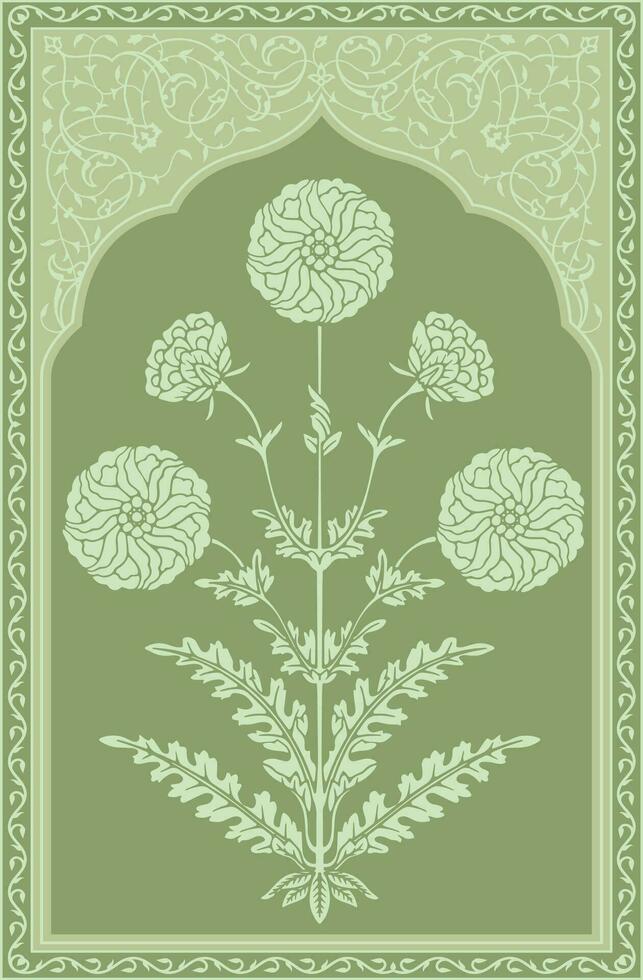 skön hand dragen blomma design gräns teckning. botanisk blommig etnisk motiv växt illustration. vektor