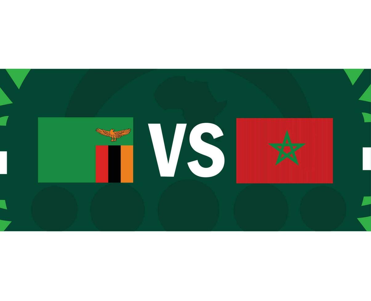 Sambia und Marokko afrikanisch Flaggen Nationen 2023 Gruppe f Teams Länder afrikanisch Fußball Symbol Logo Design Vektor Illustration
