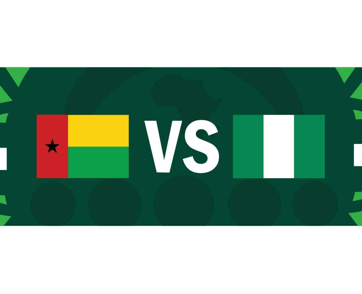 Guinea bissau und Nigeria afrikanisch Flaggen Nationen 2023 Gruppe ein Teams Länder afrikanisch Fußball Symbol Logo Design Vektor Illustration