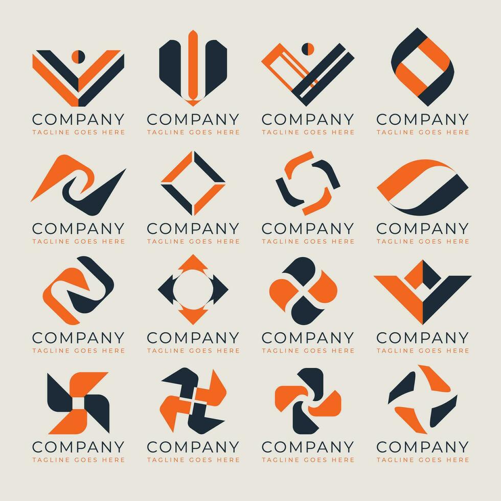 lutning företag logotyp design samling vektor