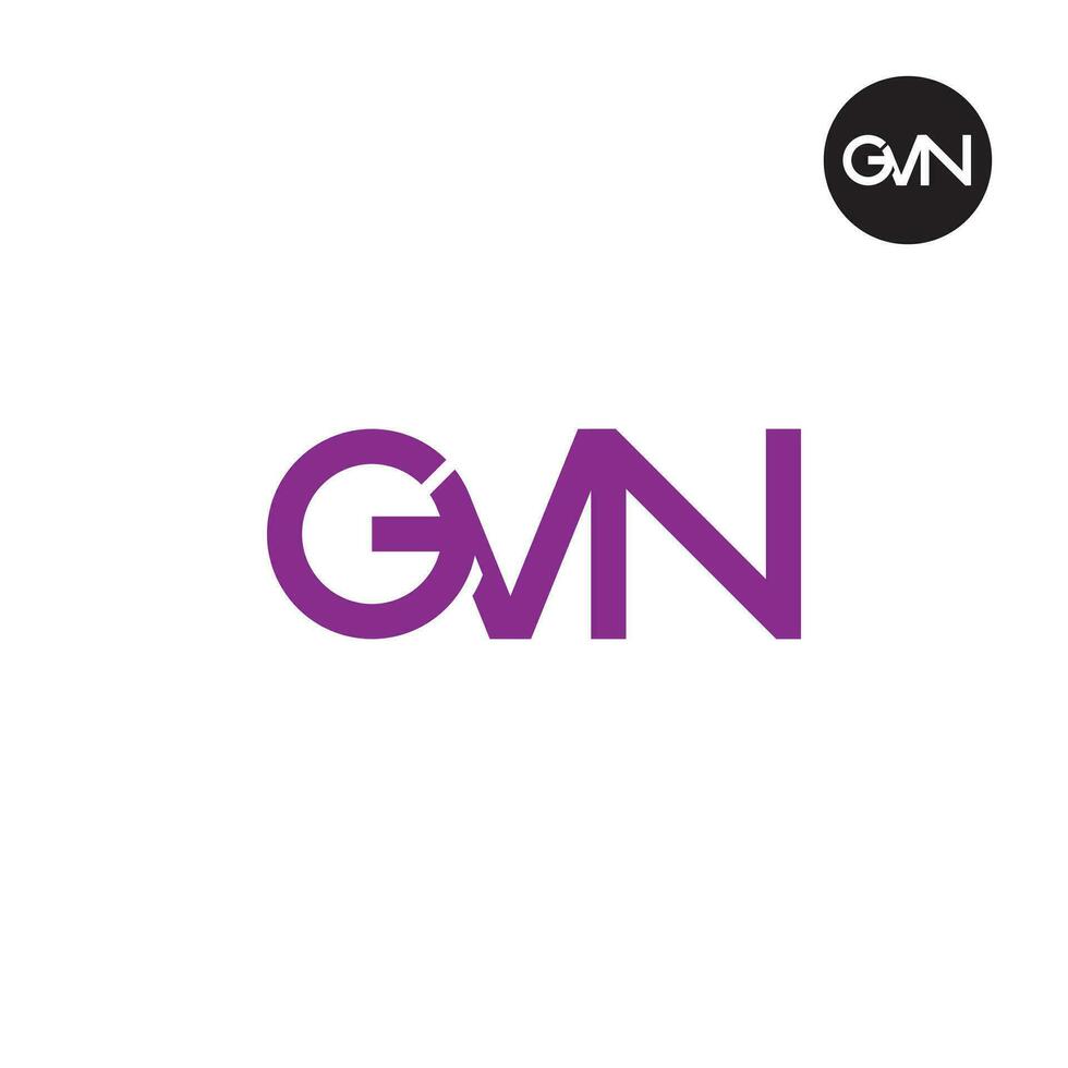 Brief gvn Monogramm Logo Design vektor