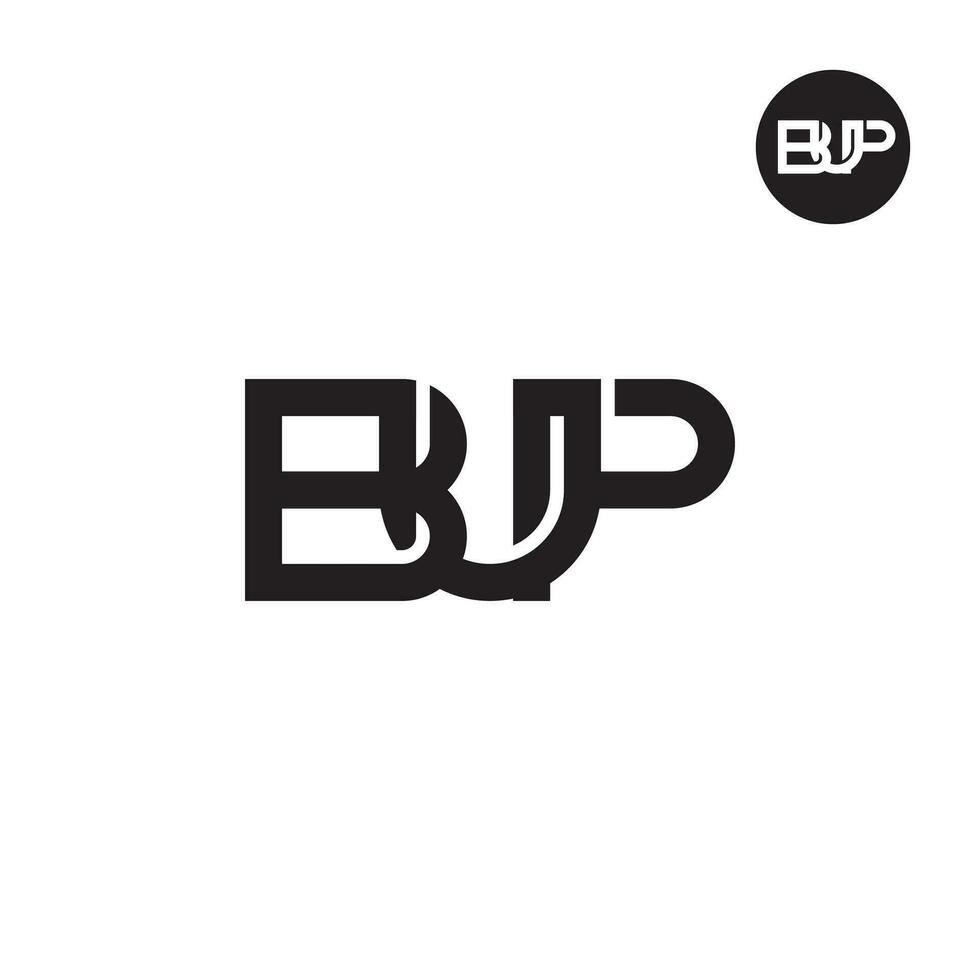 brev bup monogram logotyp design vektor