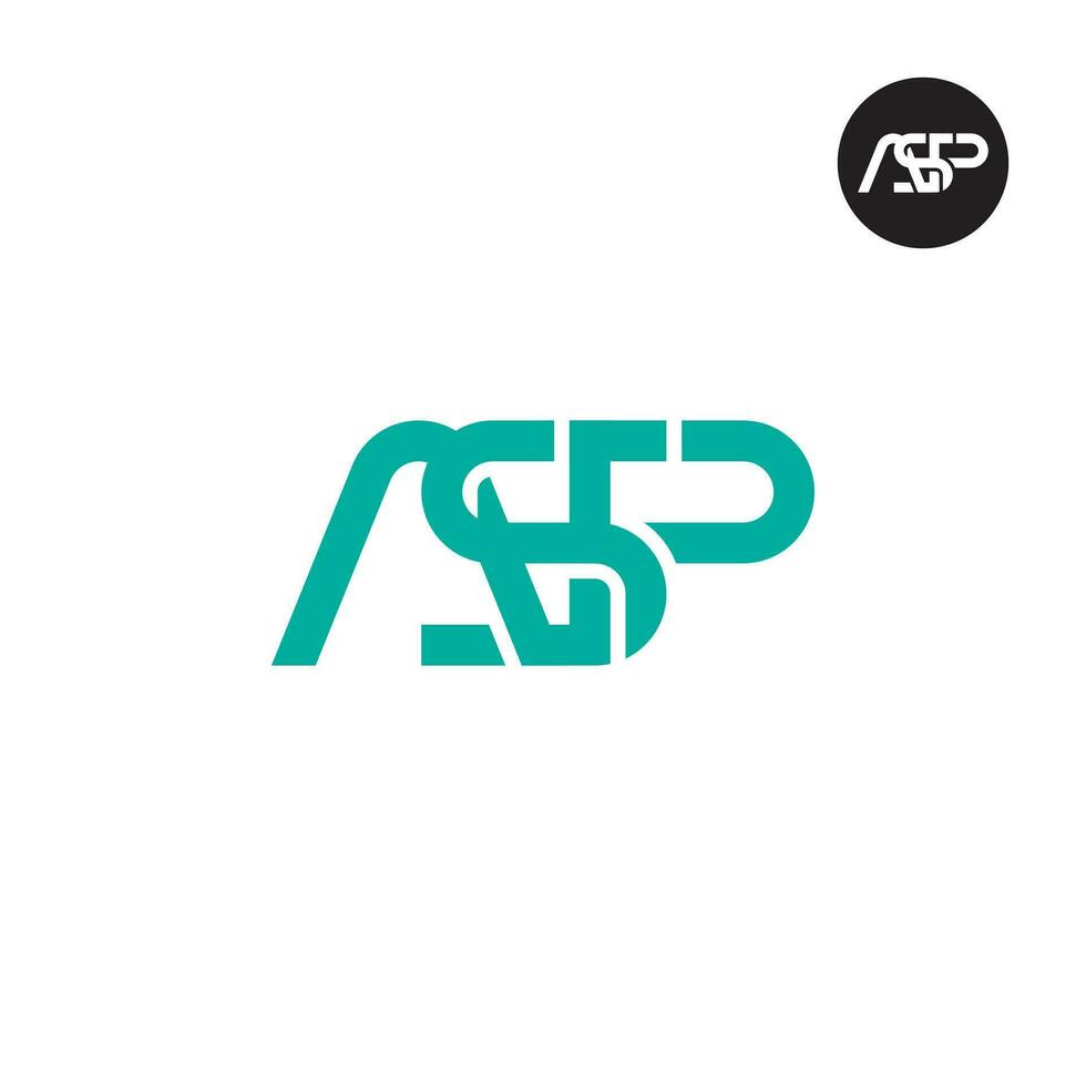 Brief asp Monogramm Logo Design vektor