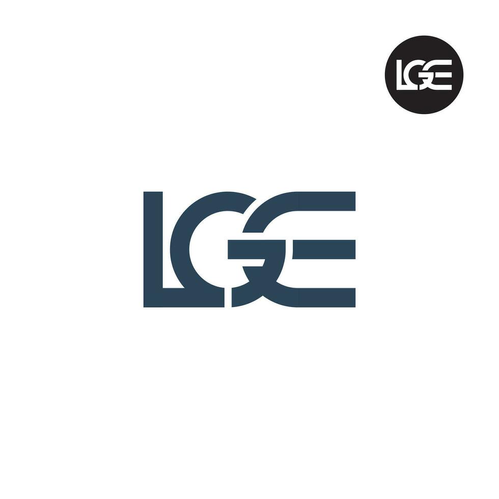 Brief lge Monogramm Logo Design vektor