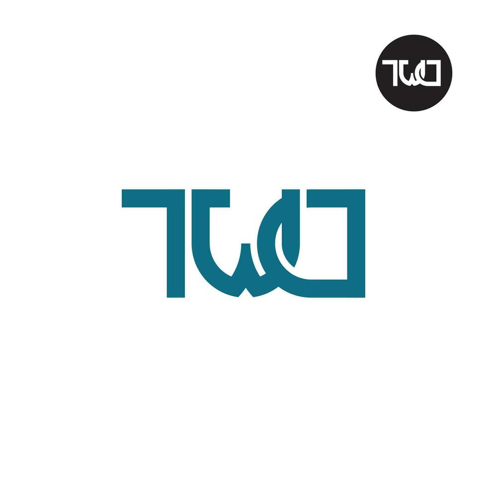 Brief twd Monogramm Logo Design vektor