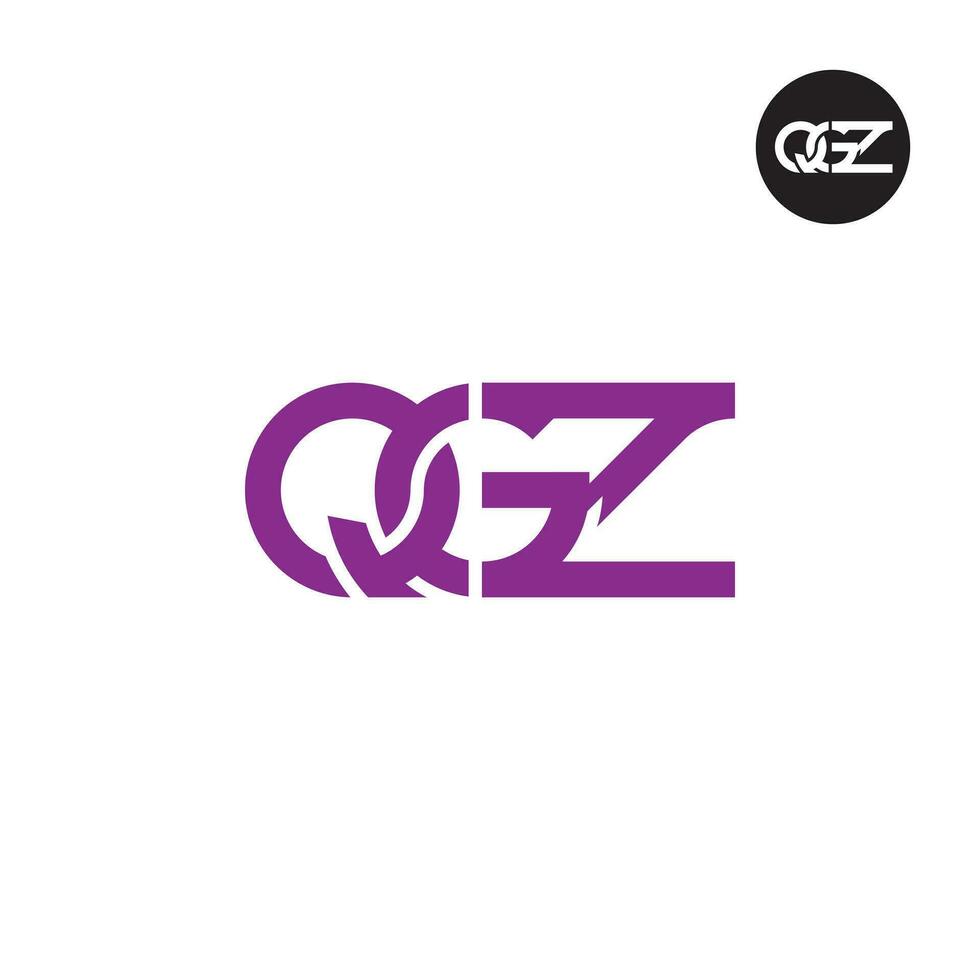 Brief qgz Monogramm Logo Design vektor