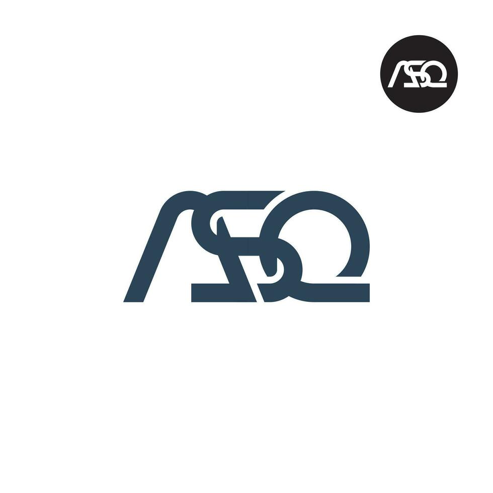 brev asq monogram logotyp design vektor