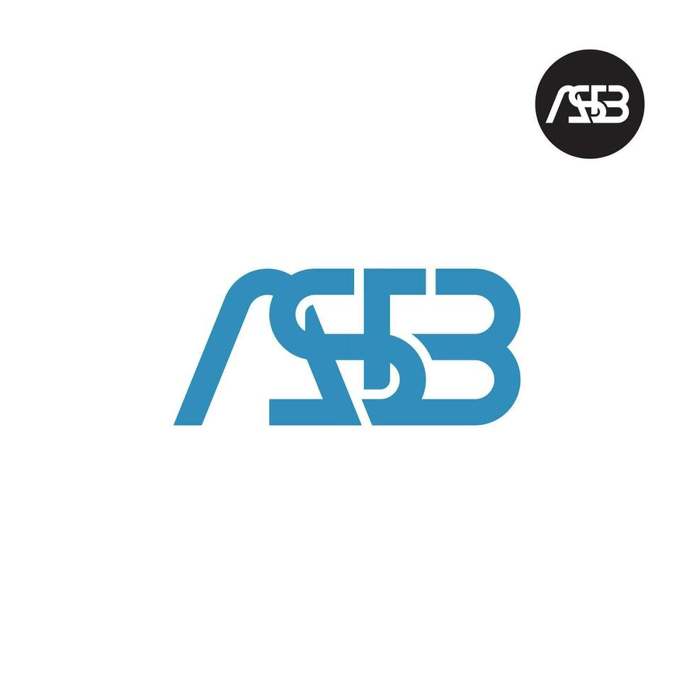 brev asb monogram logotyp design vektor