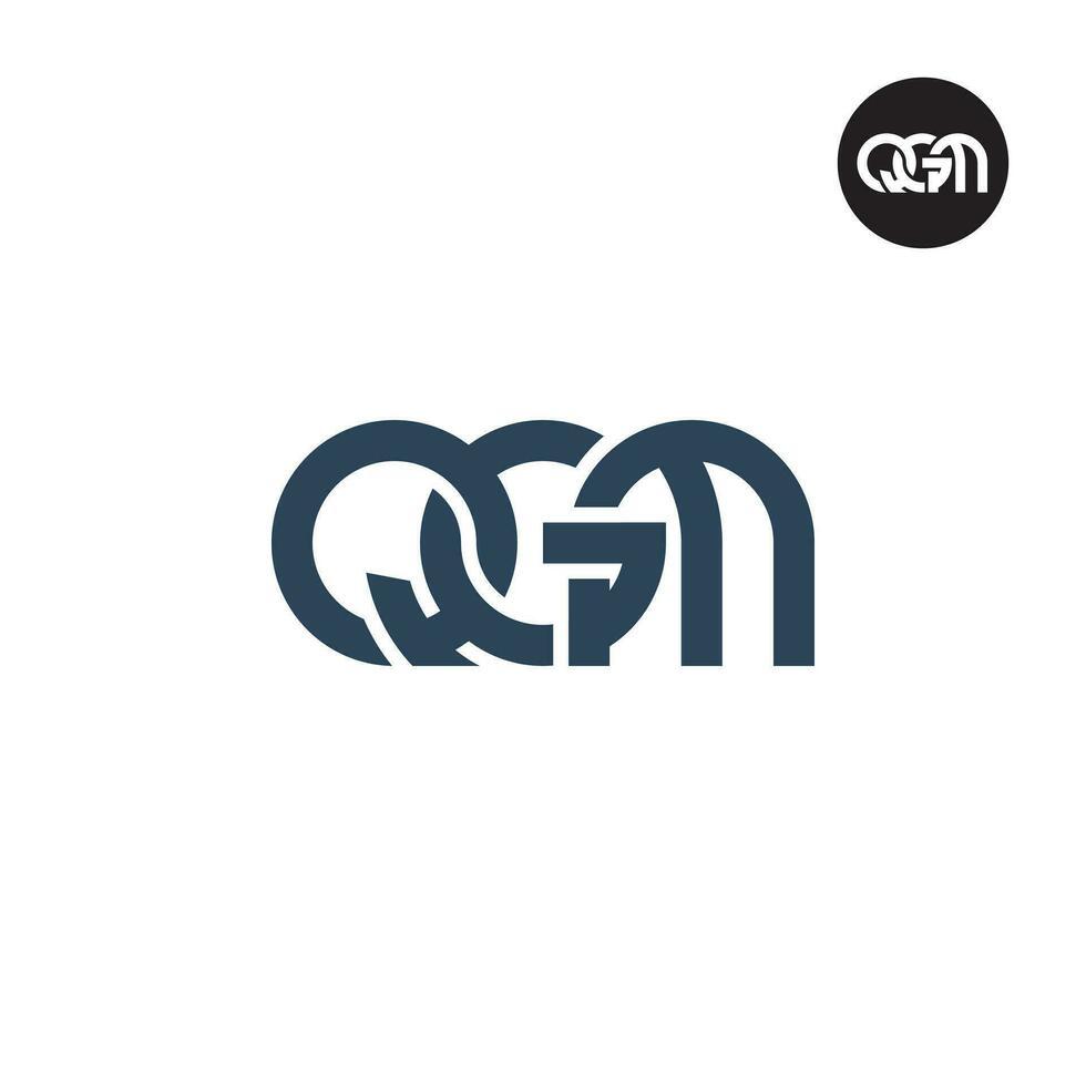 brev qgm monogram logotyp design vektor