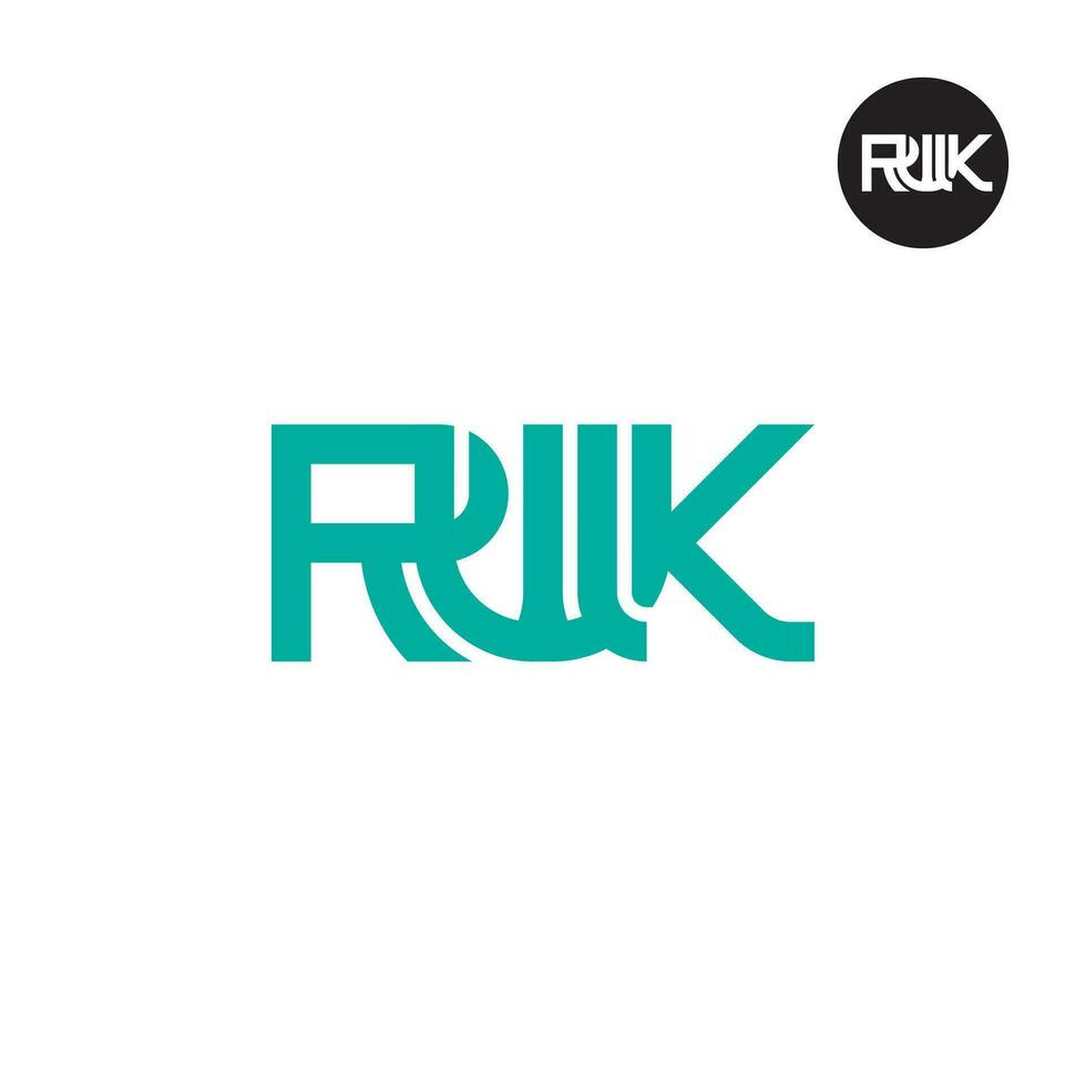brev rwk monogram logotyp design vektor