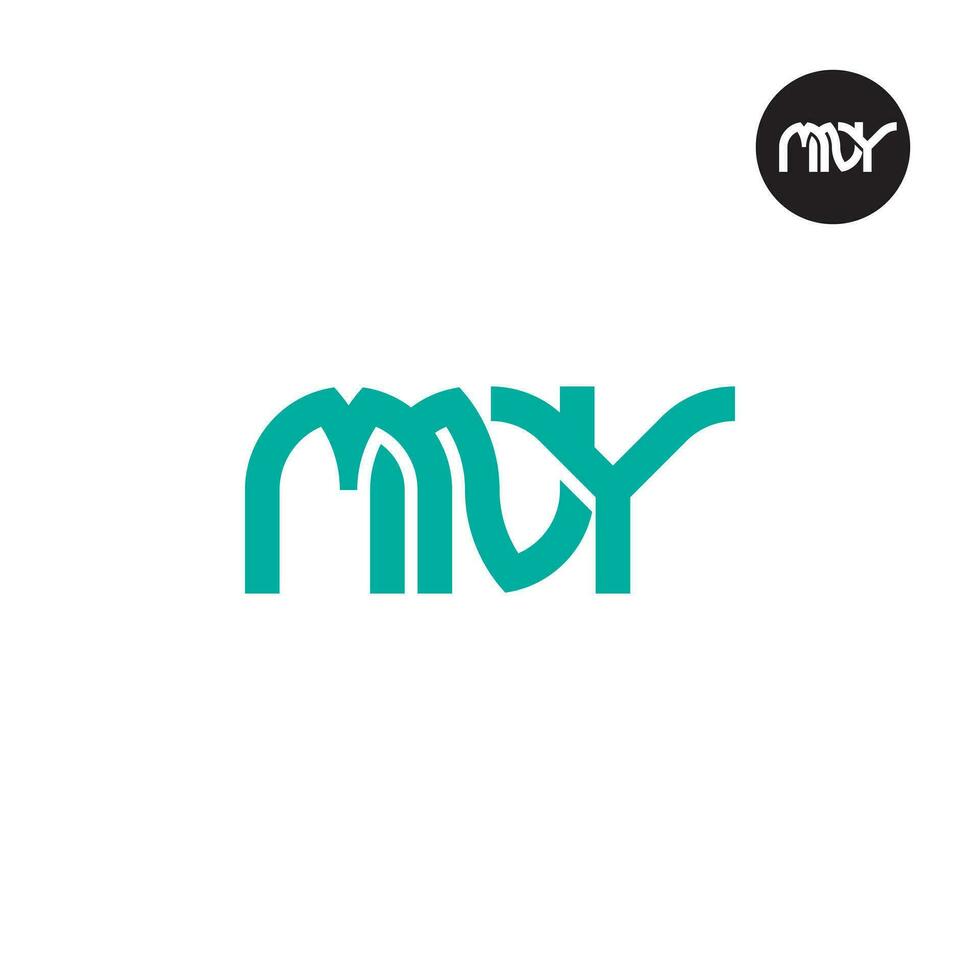 Brief mny Monogramm Logo Design vektor