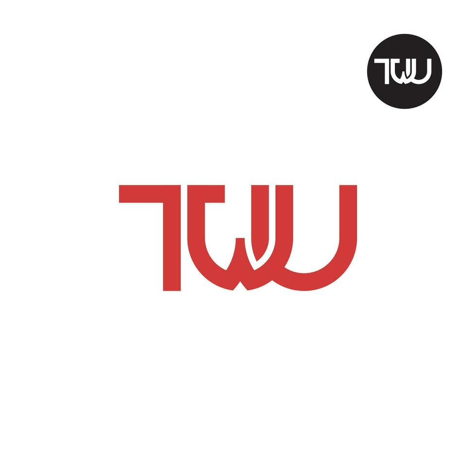 brev twu monogram logotyp design vektor