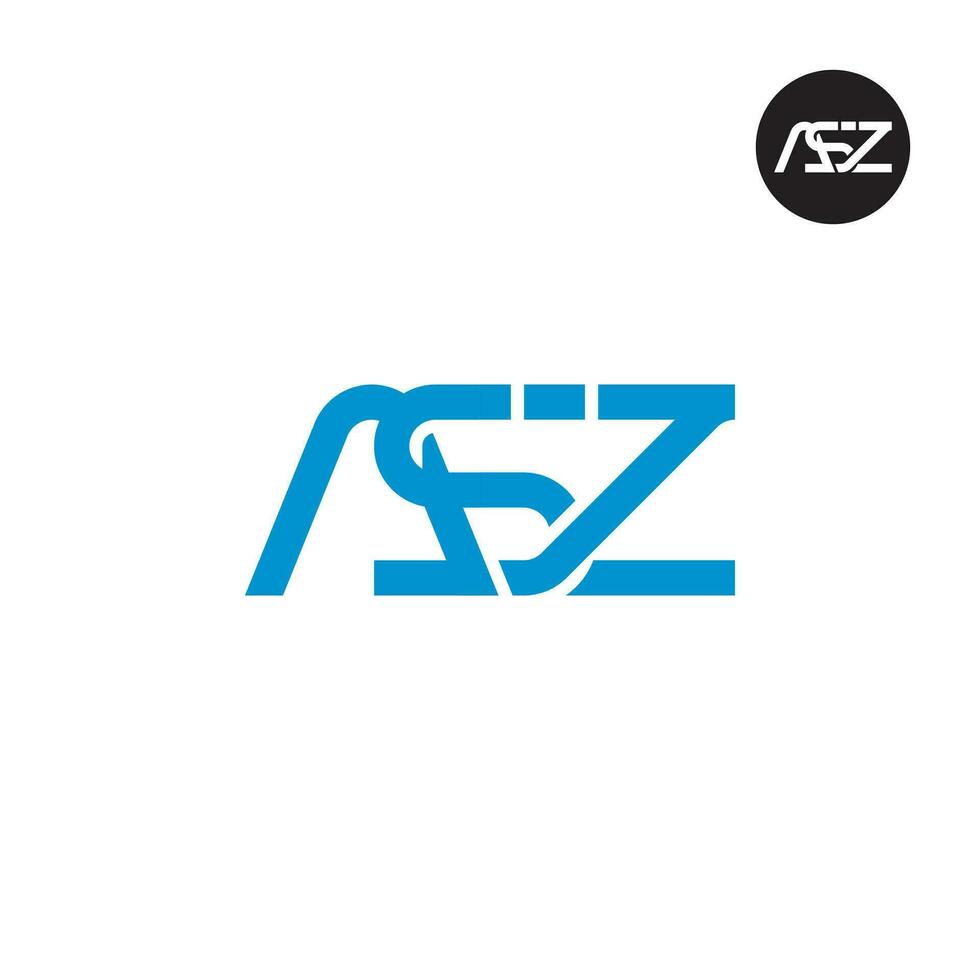 brev asz monogram logotyp design vektor