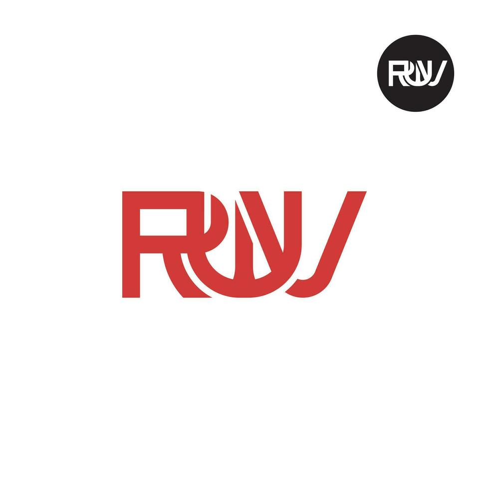 brev rwv monogram logotyp design vektor