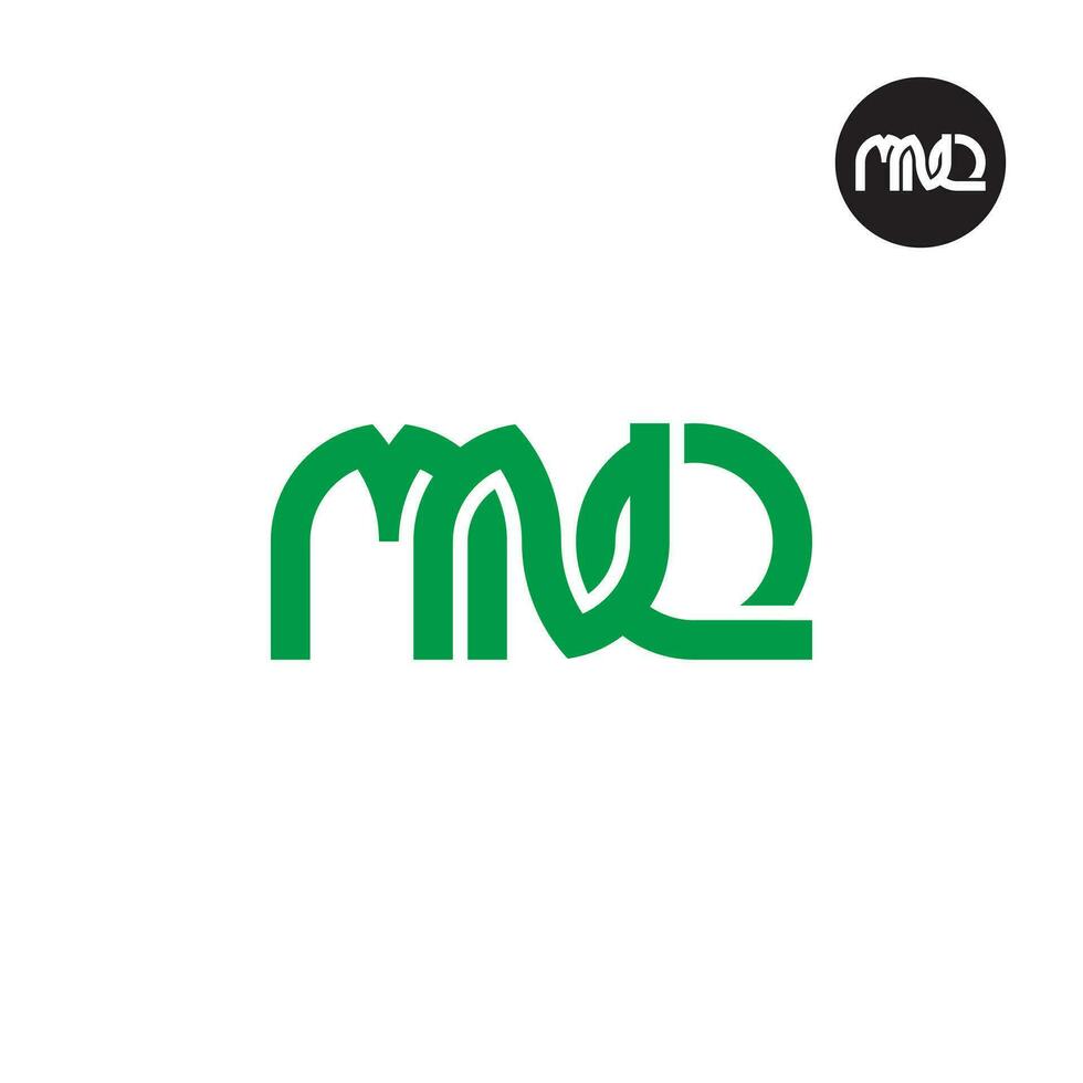 Brief mnq Monogramm Logo Design vektor