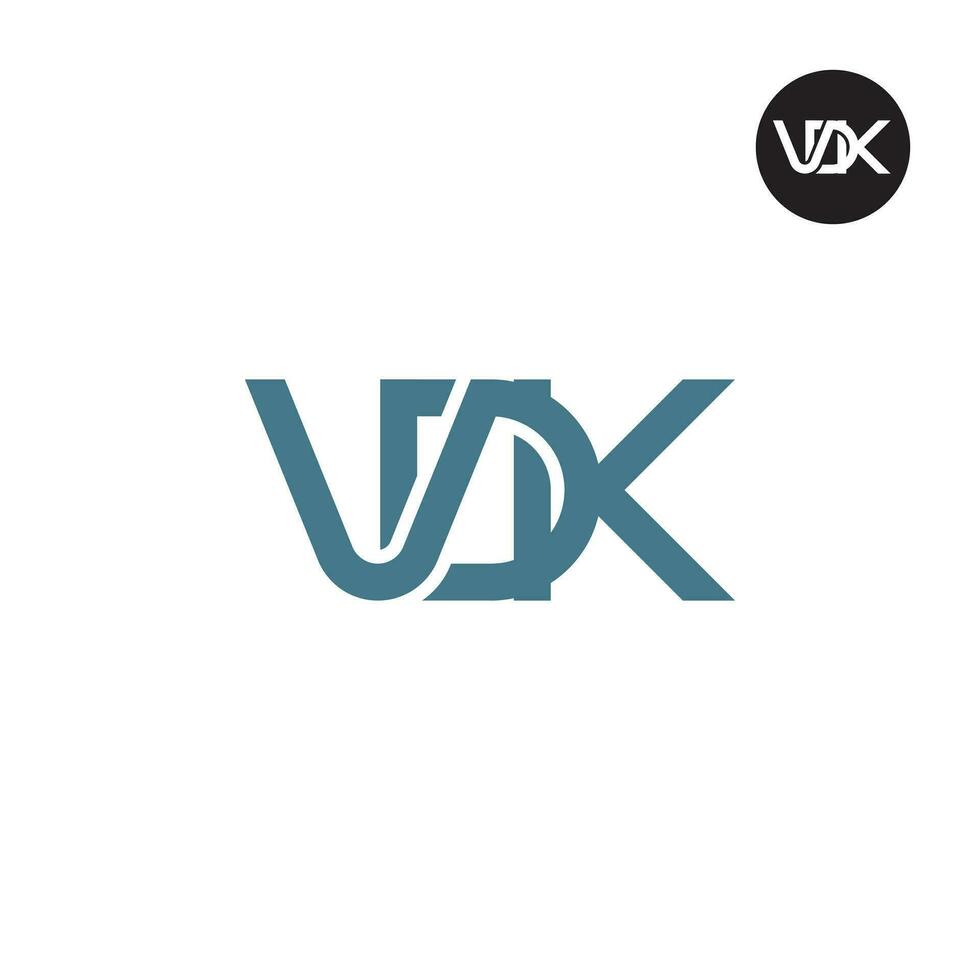 Brief vdk Monogramm Logo Design vektor